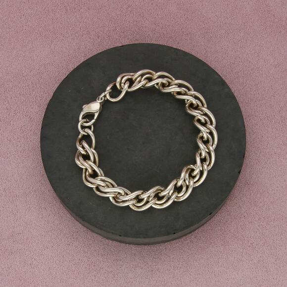 Sterling Jewelry - sterling silver 10mm unique link chain bracelet size 7.5in